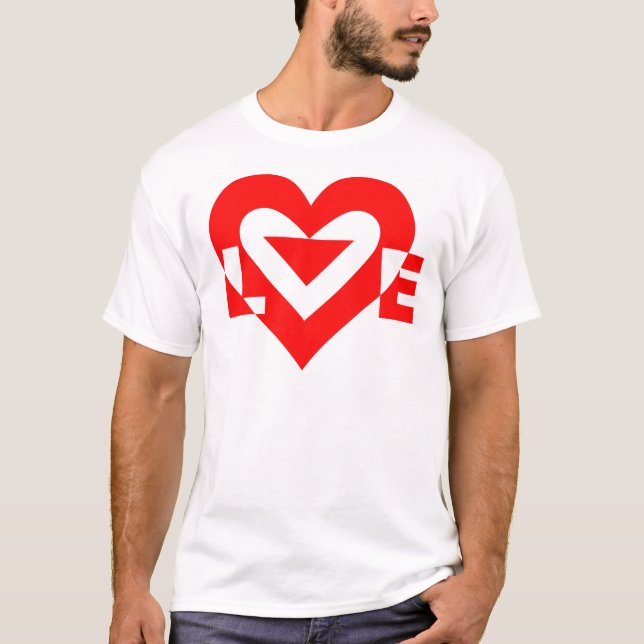 Camiseta Gráfico de Amor legal, Vermelho (Frente)