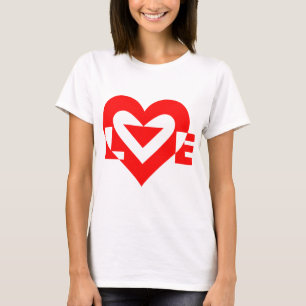 Camiseta Gráfico de Amor legal, Vermelho