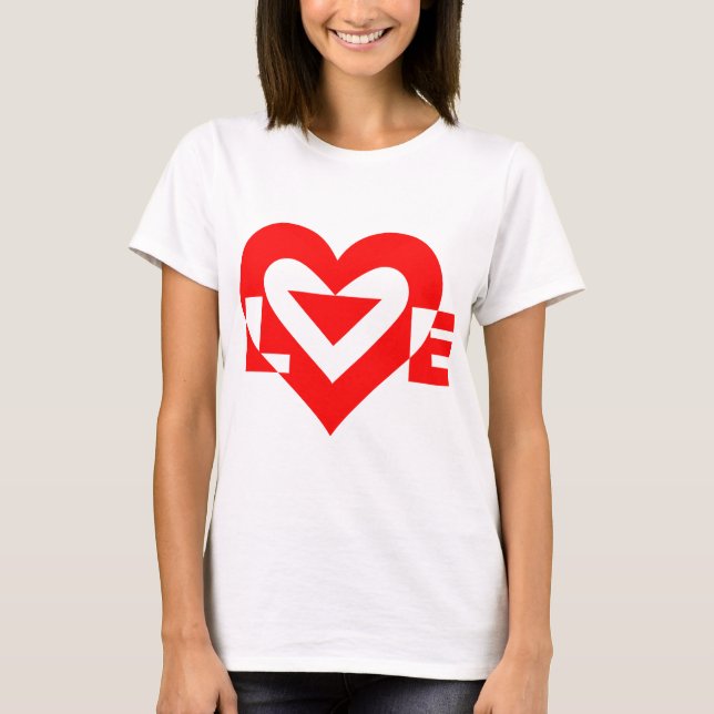 Camiseta Gráfico de Amor legal, Vermelho (Frente)