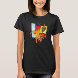 Camiseta Gráfico de Animais Artísticos de Pintura de Gato