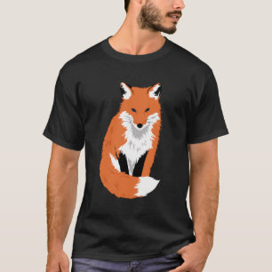 Camiseta Gráfico de Animais da Floresta Cura de Raposa Verm
