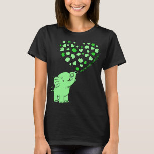 Camiseta Gráfico de Apoio aos Corações de Elefante para Con