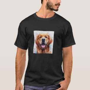 Camiseta Gráfico de Aquarela do Golden Retriever