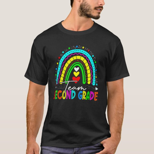 Camiseta Gráfico De Arco-Íris Cuto De Segundo Grau Da Equip (Frente)