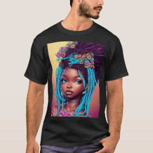 Camiseta Gráfico de Árvores de Menina Americana Cuta