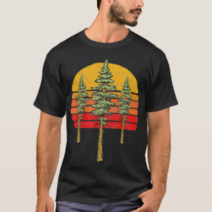 Camiseta Gráfico de Árvores Sequoias Vermelhas Minimalistas