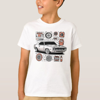 Camiseta Gráfico de Automóveis Simples 003