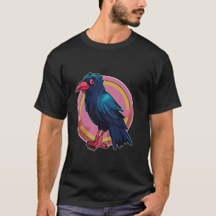 Camiseta Gráfico de Ave Negra Para Crianças Góticas Homens