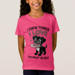 Camiseta Gráfico de Aviso de Brinquedo de Cachorro Divertid