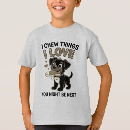 Camiseta Gráfico de Aviso de Brinquedo de Cachorro Divertid