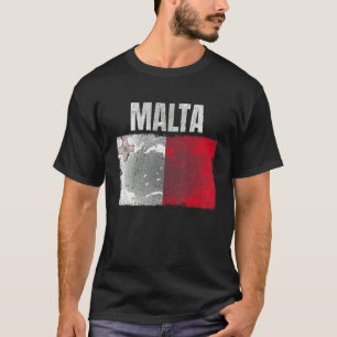 Camiseta Gráfico De Bandeira De Malta Distante Para Homens