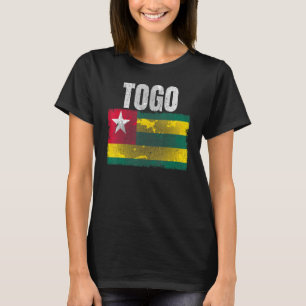 Camiseta Gráfico De Bandeira Do Togo Com Distância Para Hom