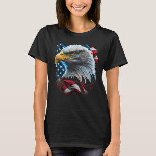 Camiseta Gráfico de Bandeiras Americanas para Homens Menina