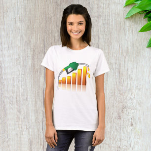Camiseta Gráfico de Barras de Inflação de Preços de Gás em 