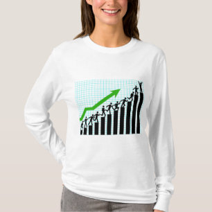 Camiseta Gráfico de Barras de Progresso de Crescimento Suce