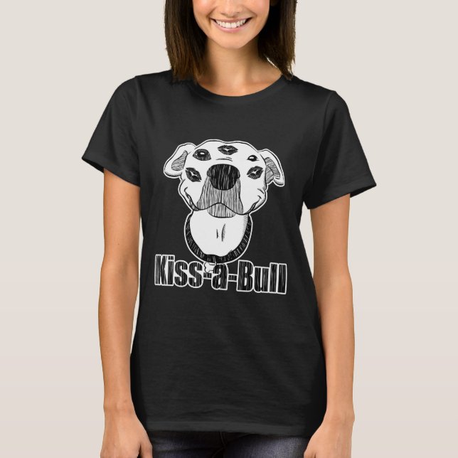 Camiseta Gráfico de Beijo-A-Bull-Kissable Pitbull (Frente)