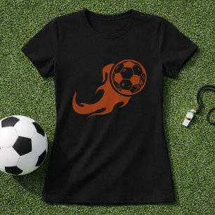 Camiseta Gráfico de Bola de Futebol em Chamas; Gráfico de F