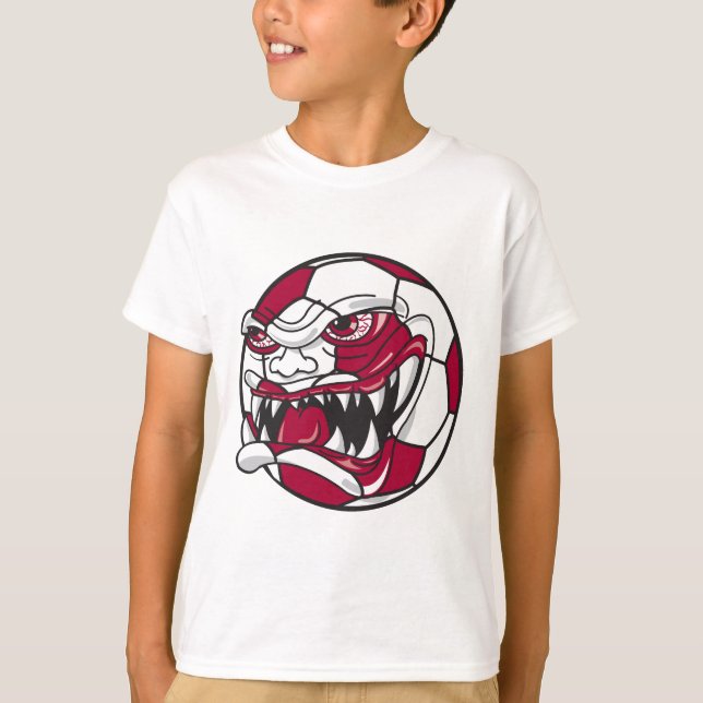 Camiseta gráfico de bola de futebol extremo irritado (Frente)
