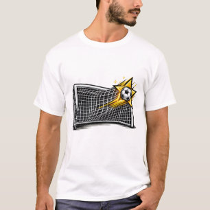 Camiseta Gráfico de Bola de Futebol no Gol Roupas de Joga
