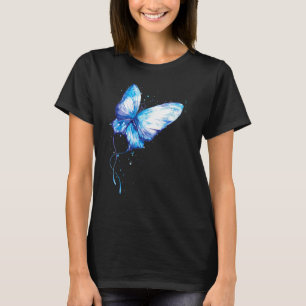 Camiseta Gráfico de Borboleta de Aquarela Impresso Bonito