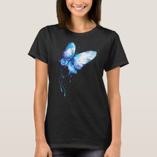 Camiseta Gráfico de Borboleta de Aquarela Impresso Bonito