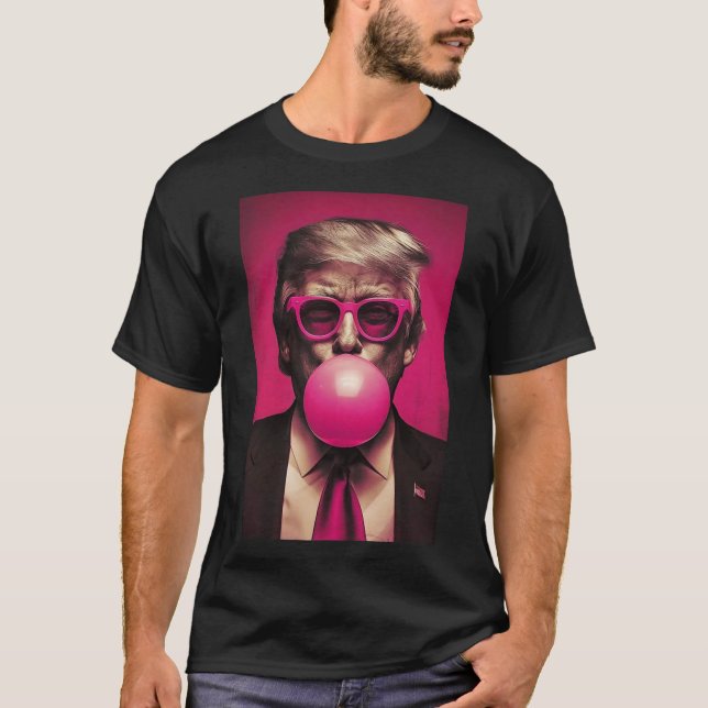 Camiseta Gráfico de Bublegum Rosa (Frente)