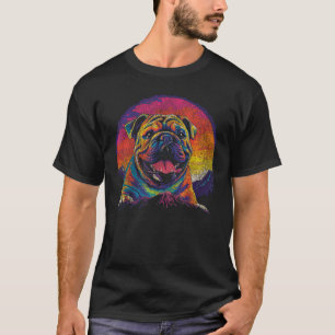 Camiseta Gráfico De Bulldog Retro Inglês Para Alojadores De