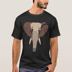 Camiseta gráfico de cabeça de elefante geométrico