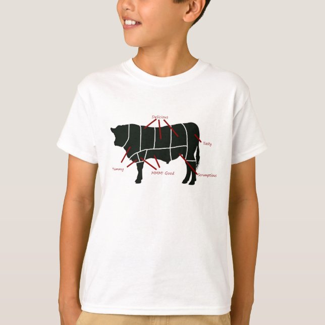 Camiseta Gráfico de Caçadores de Carne - Bovino Iummy Delic (Frente)