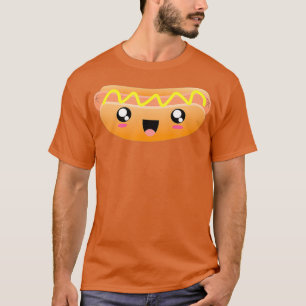 Camiseta Gráfico de Cachorros Quentes do Memo Kawaii