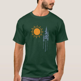 Camiseta Gráfico de caminhada entre árvores