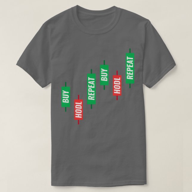 Camiseta Gráfico de Candlestick de Repetição de Hodl do com (Frente do Design)