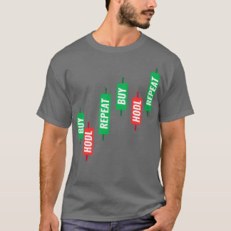 Camiseta Gráfico de Candlestick de Repetição de Hodl do com
