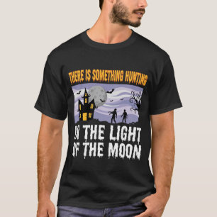 Camiseta Gráfico de Casa Assombrada ao Luar com Zumbi de Ha