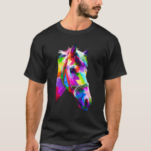 Camiseta Gráfico de Cavalo Colorido 2