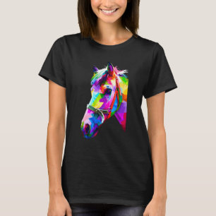 Camiseta Gráfico de Cavalo Colorido 4