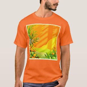 Camiseta Gráfico de Citros e Folhas