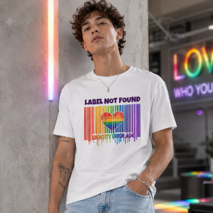 Camiseta Gráfico de Código de Barras Orgulho LGBTQ Não Enco