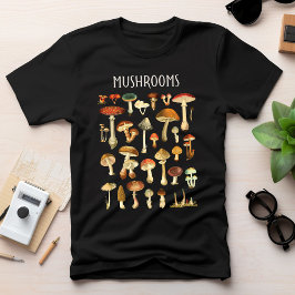 Camiseta Gráfico de Cogumelos Vintage