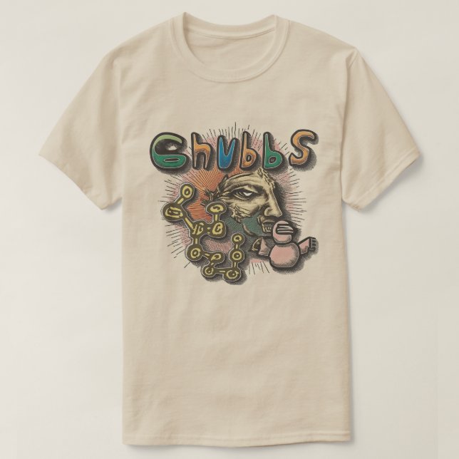 Camiseta Gráfico de colagens artísticas Chubbs (Frente do Design)
