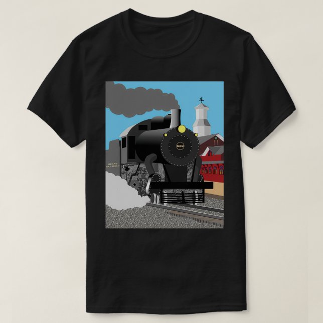 Camiseta Gráfico de comboios a vapor Gears RR (Frente do Design)