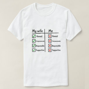 Camiseta Gráfico de comparação entre marido e mulher Camise