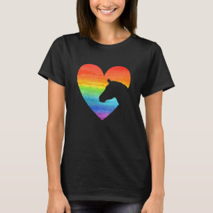 Camiseta Gráfico de Coração Amante de Cavalo Equitação Cava