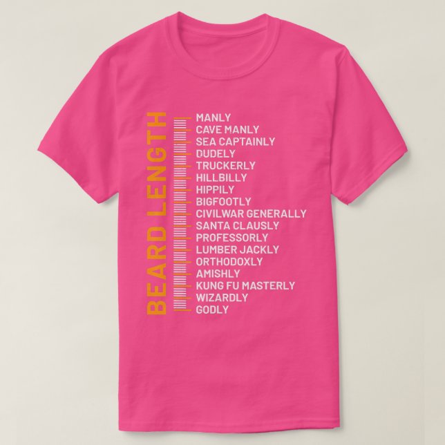 Camiseta Gráfico de Crescimento da Barba Comprimento da Bar (Frente do Design)