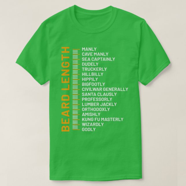 Camiseta Gráfico de Crescimento da Barba Comprimento da Bar (Frente do Design)