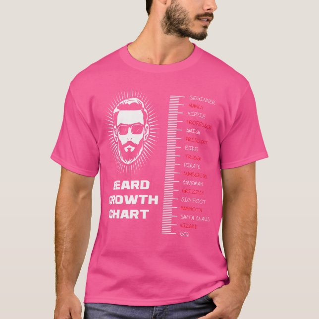 Camiseta Gráfico de Crescimento da Barba Régua de Comprimen (Frente)