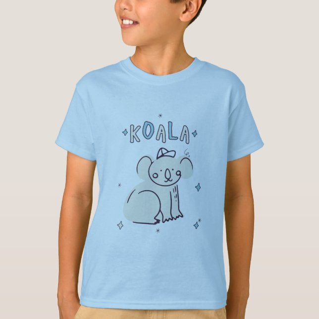 Camiseta Gráfico de Crianças de Cartoons de Koala (Frente)