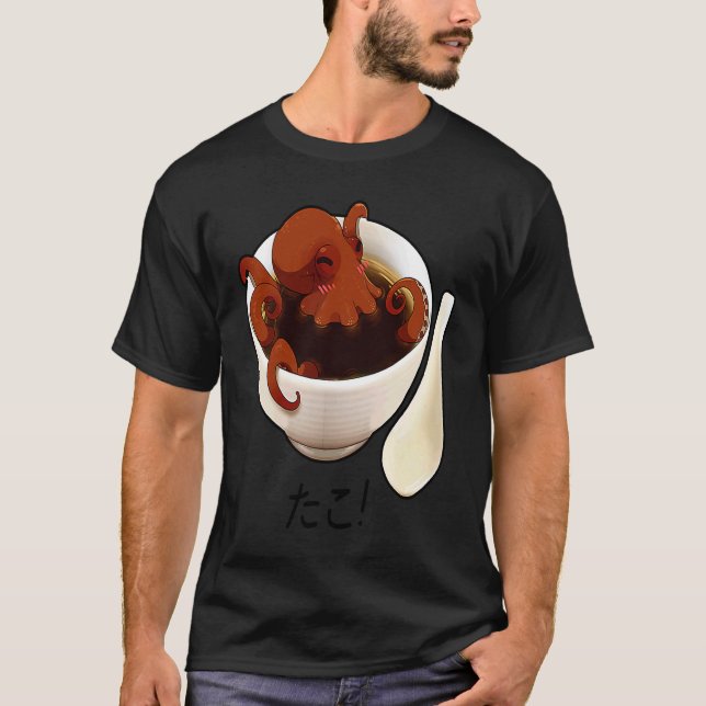 Camiseta Gráfico de Cuta de Sopa de Octopus (Frente)