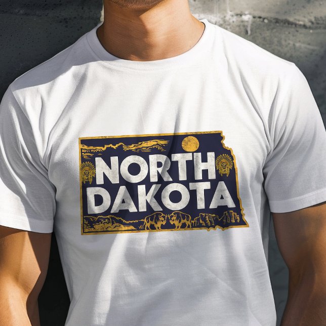 Camiseta Gráfico de Dakota do Norte, Viagem Icônica (Criador carregado)