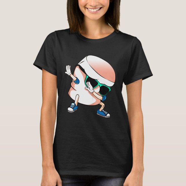 Camiseta Gráfico de dança de dançarina de marshmallow com d (Frente)